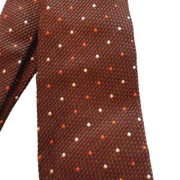 Berg & Berg Hand Made in Italy Men's Textured Silk Dot Print Neck Tie OS - Picture 1 of 12